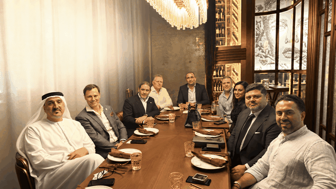 Guests at the Legends10 private investor dinner in Dubai on 15 October 2026.