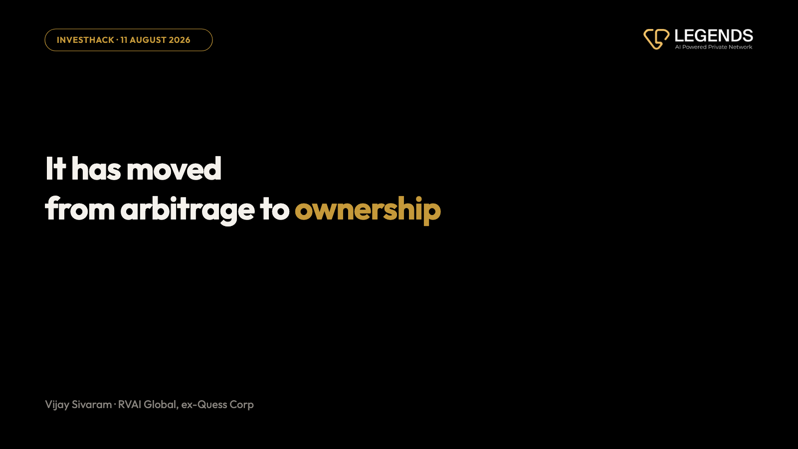 Pull quote: it has moved from arbitrage to ownership